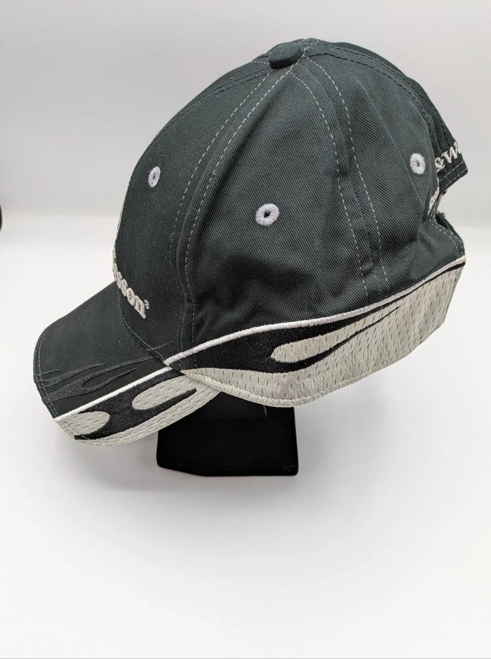 Black and White Flame Accent Baseball Cap